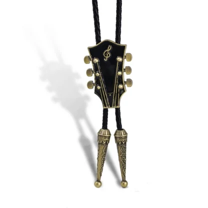 Creative Bolo Tie with Guitar Headstock