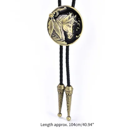 Bold Western Tie with Embossed Horse Head - Image 6