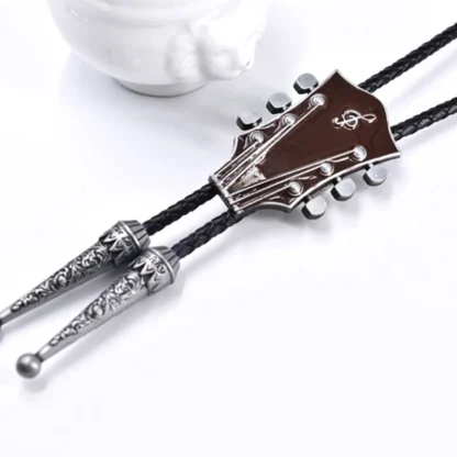 Retro Bolo Tie with Guitar Headstock Design - Image 4