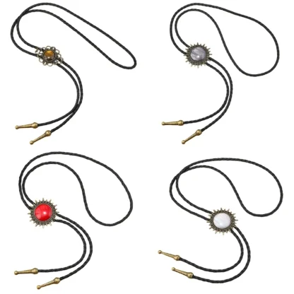 Round Retro Bolo Tie with Spike Edges - Image 9