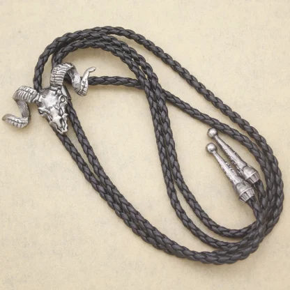 Rustic Western Tie with Bull Head Design - Image 6