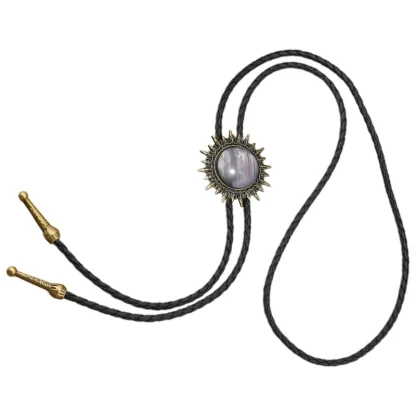 Round Retro Bolo Tie with Spike Edges - Image 6