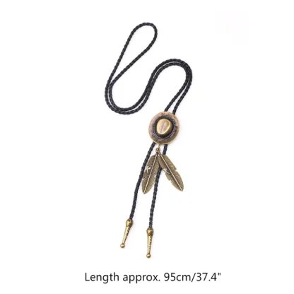 Cowboy Hat Western Tie with Feather Dangle - Image 9