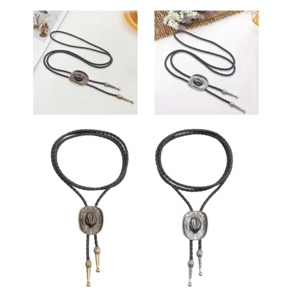 Durable Western Tie with Cowboy Hat Pendant - Image 6