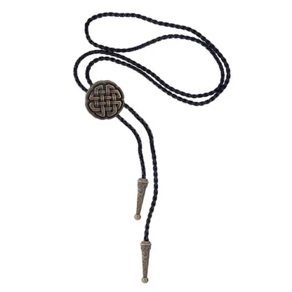 Round Bolo Tie with Knot Pattern Design - Image 10
