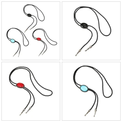 Turquoise Elegant Bolo Tie with Oval Shape - Image 9