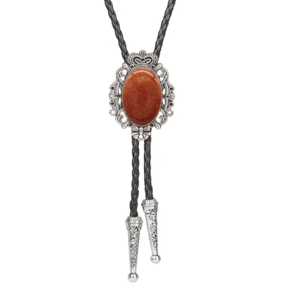 Elegant Vintage-style Bolo Tie with Gemstone-like - Image 8