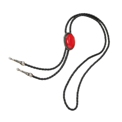 Turquoise Elegant Bolo Tie with Oval Shape - Image 4