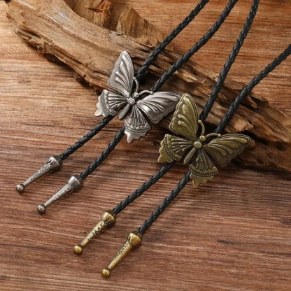 Adjustable Bolo Tie with Butterfly Design - Image 3