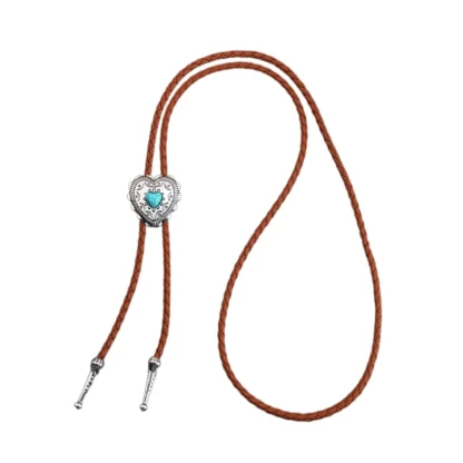 Heart Shaped Bolo Tie with Turquoise Color