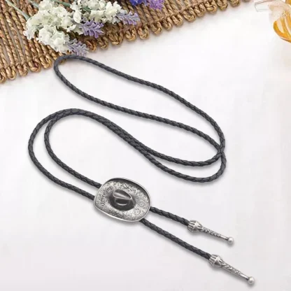 Durable Western Tie with Cowboy Hat Pendant - Image 5