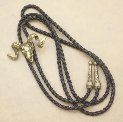Rustic Western Tie with Bull Head Design - Image 7