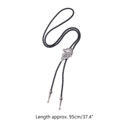 Trendy Bolo Tie with Wolf Head Pendant - Image 10