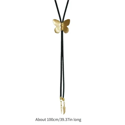 Simple Bolo Tie with Butterfly Shape Pendant - Image 10