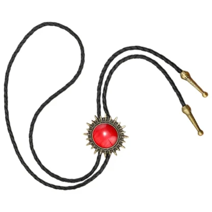 Round Retro Bolo Tie with Spike Edges - Image 2