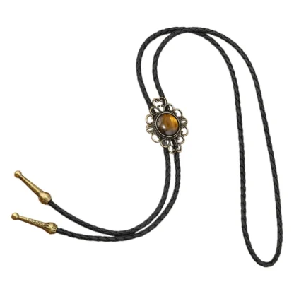 Round Retro Bolo Tie with Spike Edges - Image 8