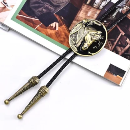 Bold Western Tie with Embossed Horse Head - Image 4