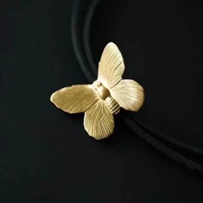 Simple Bolo Tie with Butterfly Shape Pendant - Image 2