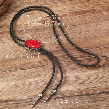 Turquoise Elegant Bolo Tie with Oval Shape - Image 10