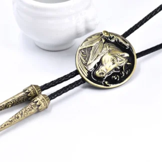 Bold Western Tie with Embossed Horse Head