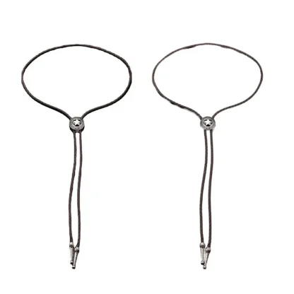 Round Bolo Tie with Hollow Out Star Design - Image 2