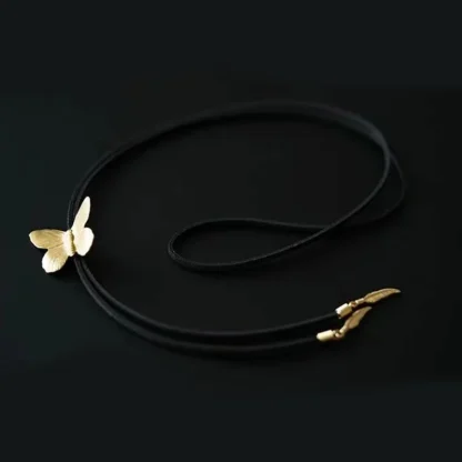 Simple Bolo Tie with Butterfly Shape Pendant - Image 3