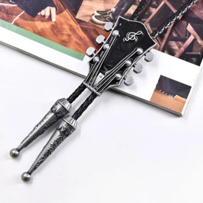 Retro Bolo Tie with Guitar Headstock Design - Image 6