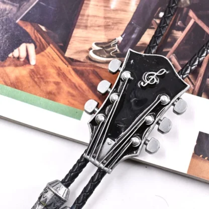 Retro Bolo Tie with Guitar Headstock Design - Image 5
