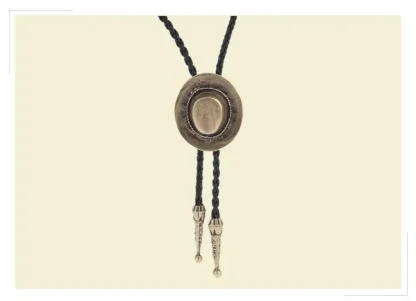 Corded Western Tie with Cowbot Hat - Image 5