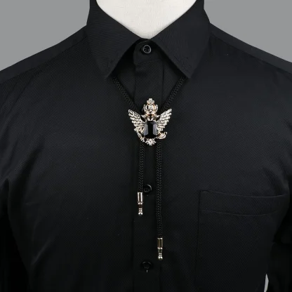 Formal Bolo Tie with Wing Edge Design