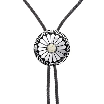 Classic Bolo Tie with Floral Carved Design - Image 5