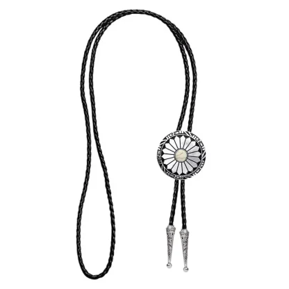 Classic Bolo Tie with Floral Carved Design - Image 11
