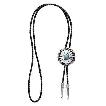 Classic Bolo Tie with Floral Carved Design - Image 12
