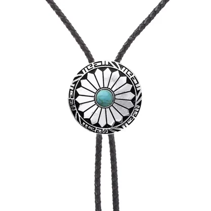 Classic Bolo Tie with Floral Carved Design - Image 7