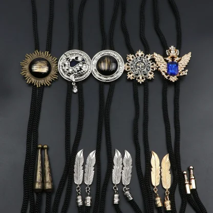 Luxury Retro Bolo Tie with Wing Decor - Image 3