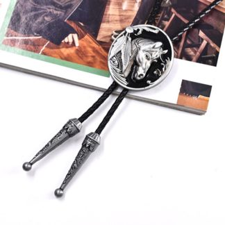 Round Western Tie with Horse Head Design