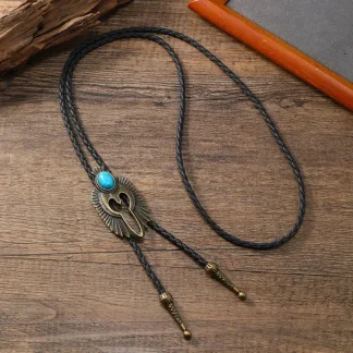 Retro Western Tie with Bird Design