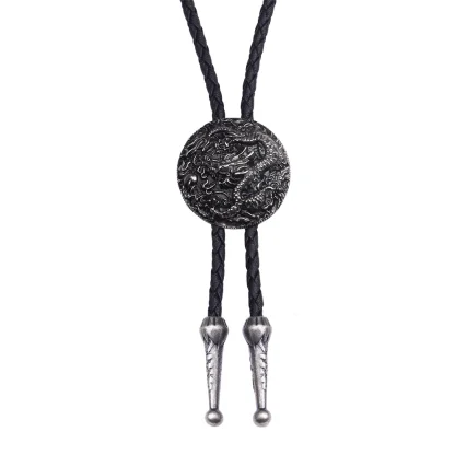 Cowboy Hat Bolo Tie with Feather Charm - Image 2
