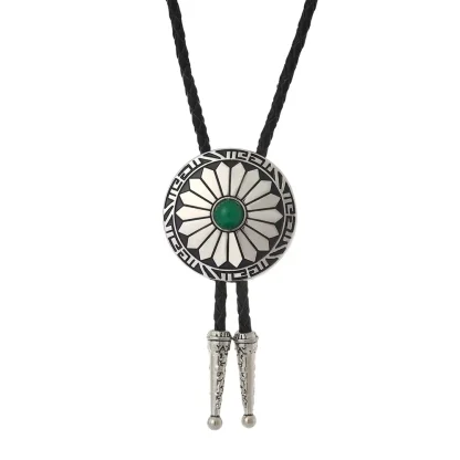 Classic Bolo Tie with Floral Carved Design - Image 9