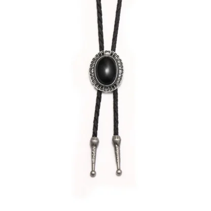 Cowboy Hat Bolo Tie with Feather Charm - Image 4