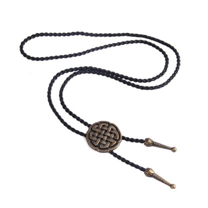 Knotted Western Tie with Round Design - Image 5