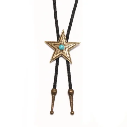 Cowboy Hat Bolo Tie with Feather Charm - Image 5