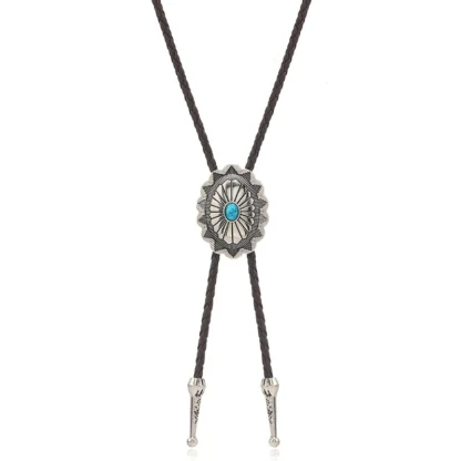Adjustable Bolo Tie with Stylish Carved Design