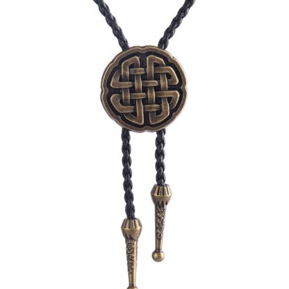 Knotted Western Tie with Round Design