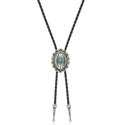 Adjustable Bolo Tie with Stylish Carved Design - Image 3