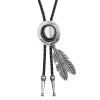Cowboy Hat Bolo Tie with Feather Charm