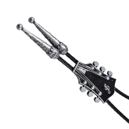 Trendy Western Tie with Guitar Headstock - Image 3