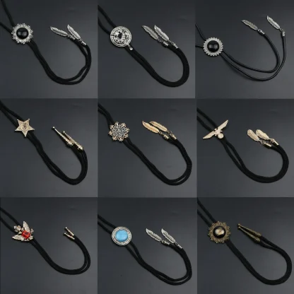 Luxury Retro Bolo Tie with Wing Decor - Image 4