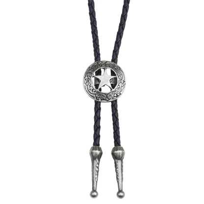 Cowboy Hat Bolo Tie with Feather Charm - Image 3