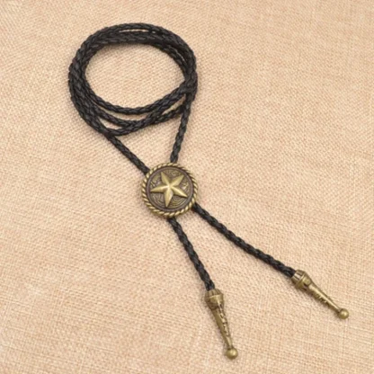 Retro Western Tie with Star Embossed - Image 5